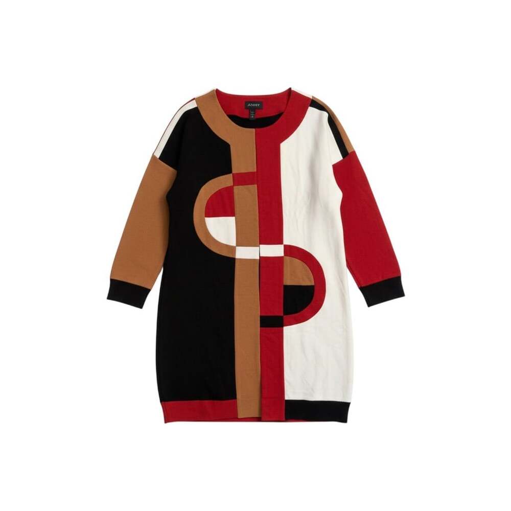 Ashro Colorblock Coat Size 3X Red Black Tan White/130